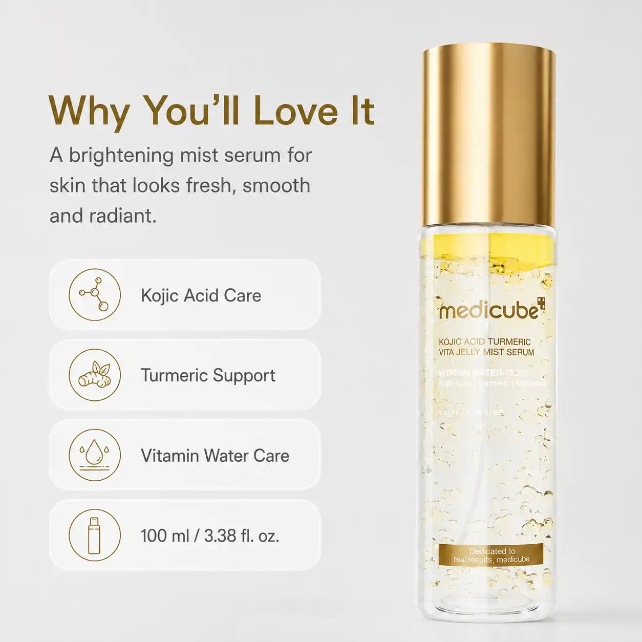 Medicube Kojic Acid Turmeric Vita Jelly Mist Serum 100ml