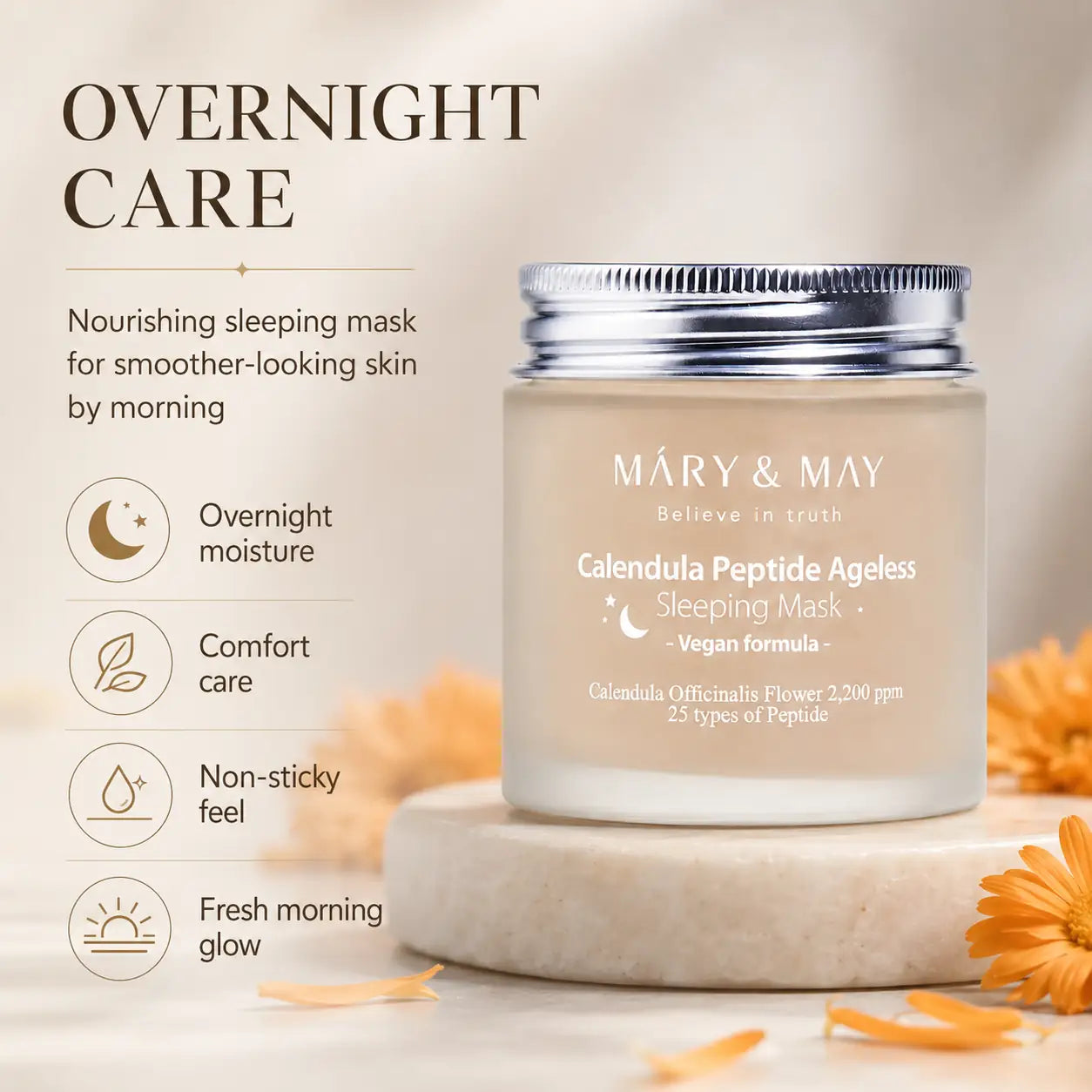 Mary&May Calendula Peptide Ageless Sleeping Mask 110g