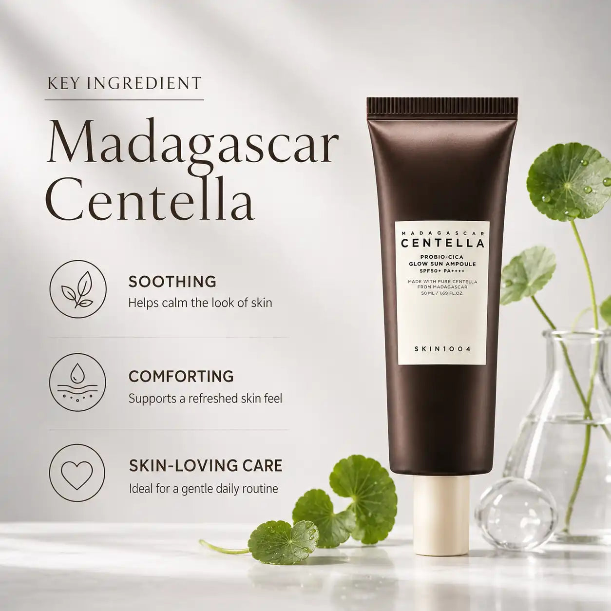 SKIN1004 Madagascar Centella Probio-Cica Glow Sun Ampoule 50ml