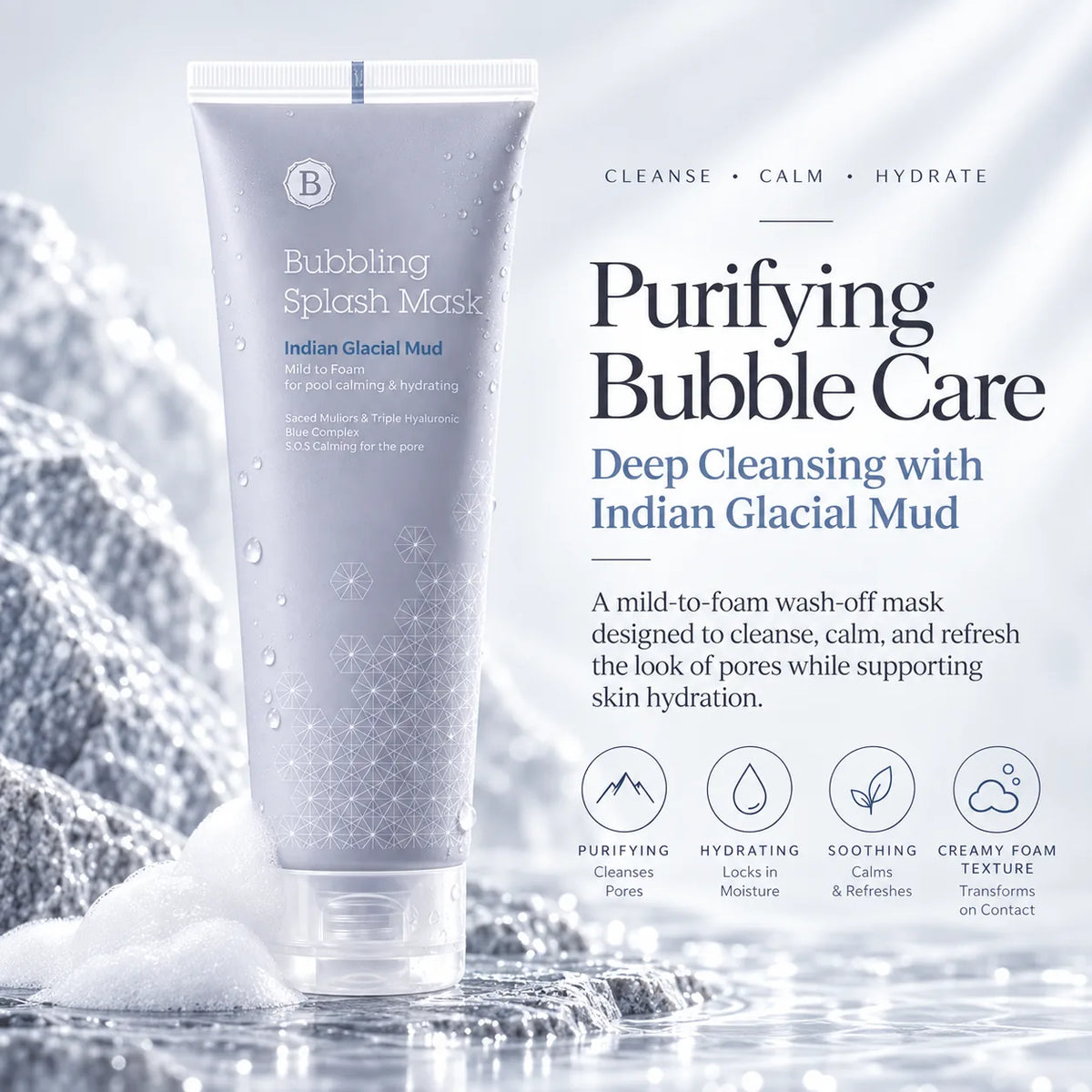 BLITHE Bubbling Splash Mask Indian Glacial Mud 120ml