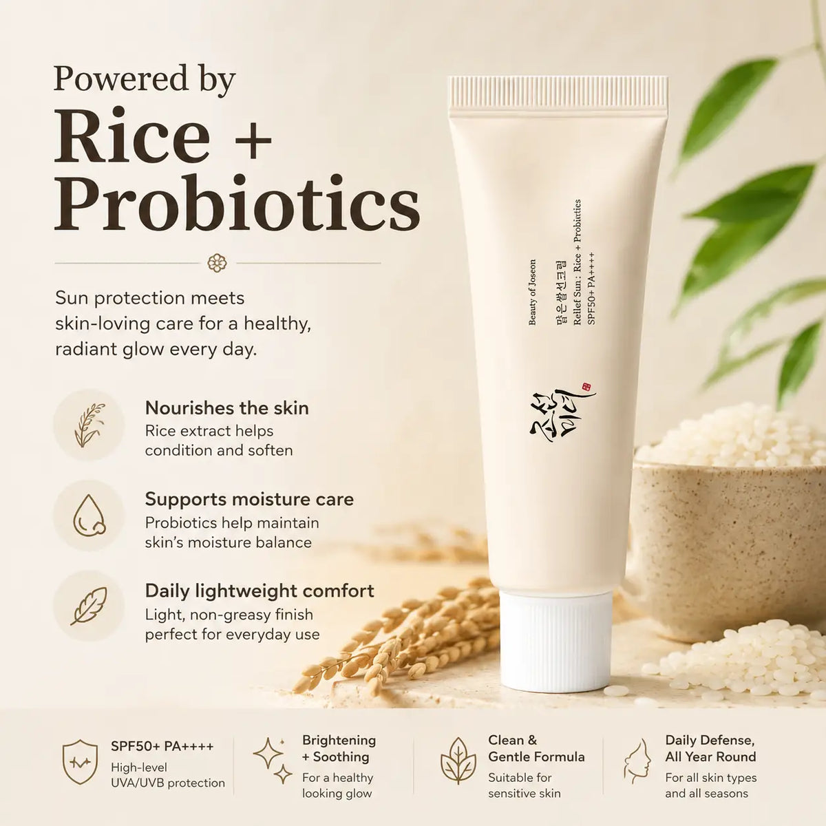 Beauty of Joseon comfort Sun : Rice + Probiotics Daily Beauty Care 50ml