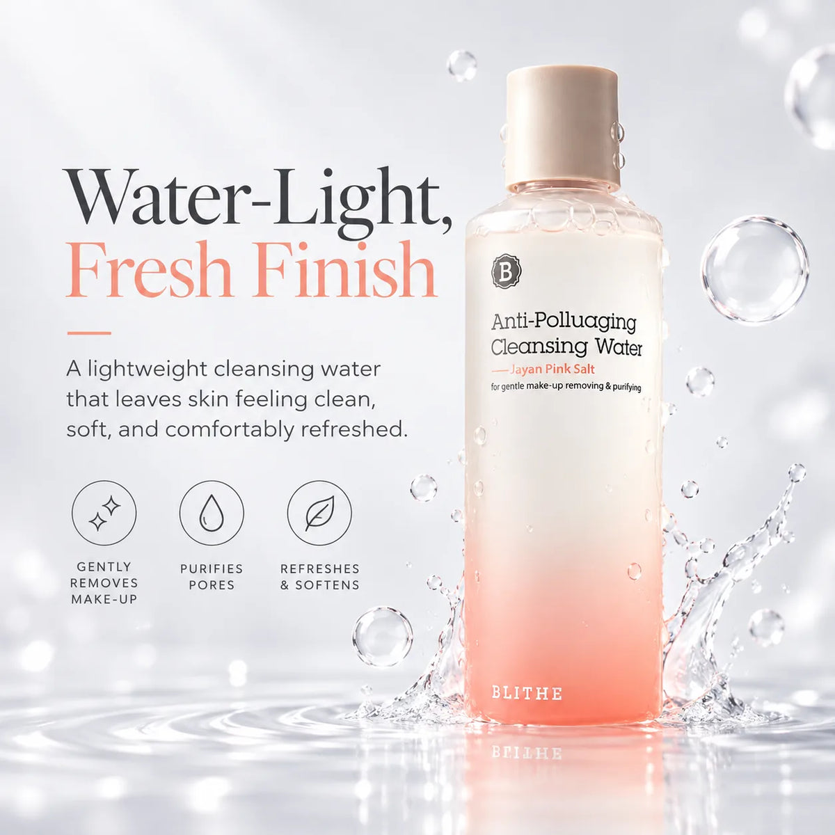 BLITHE Anti Polluaging Cleansing Water Himalayan Pink Salt 250ml