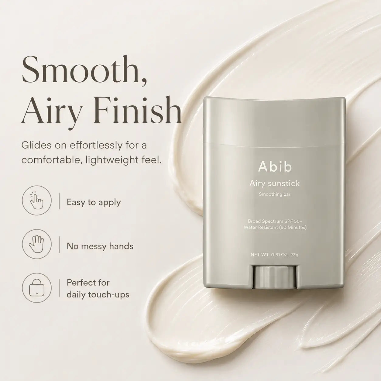 Abib Airy Sunstick Smoothing Bar SPF50+ PA++++ 23g