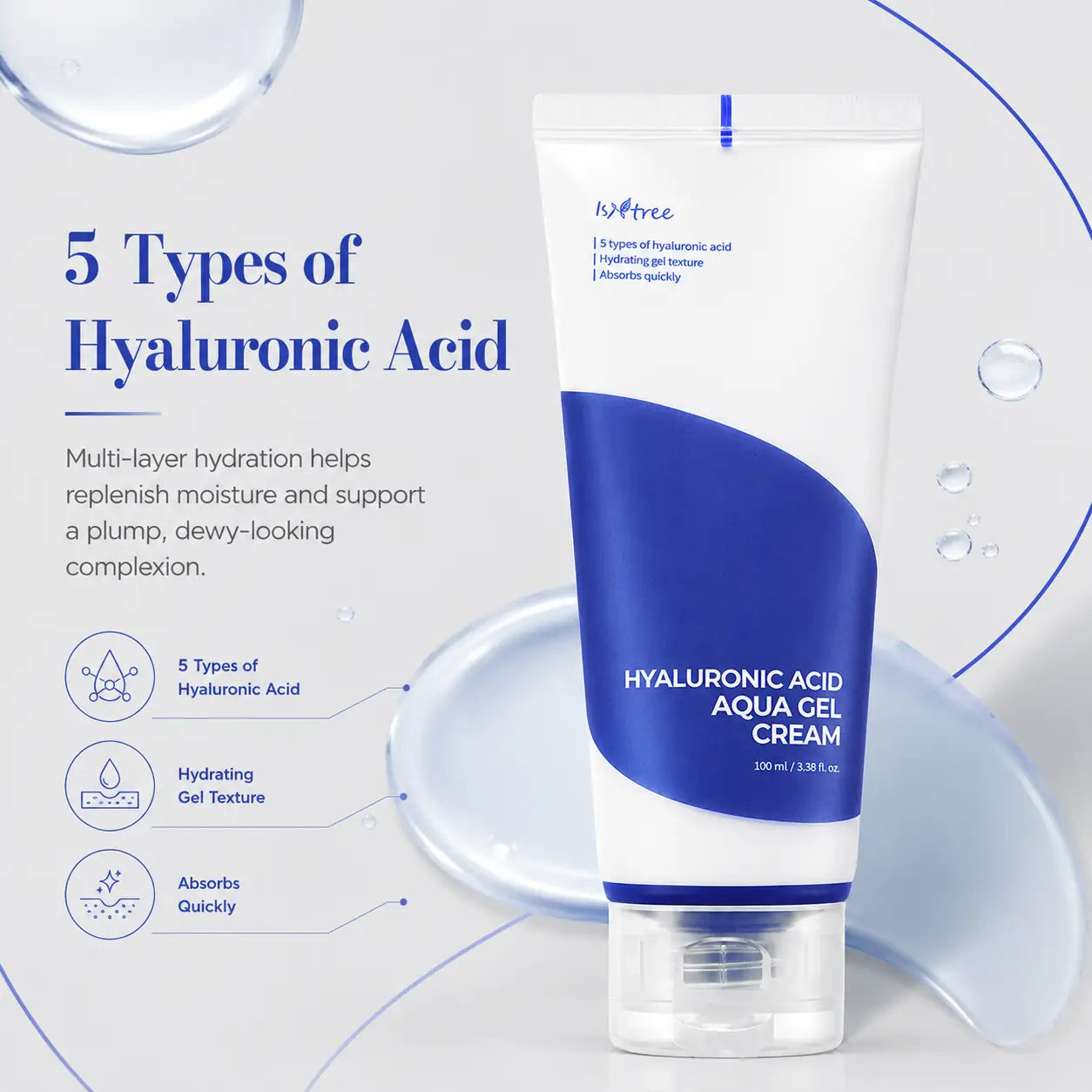 Isntree Hyaluronic Acid Aqua Gel Cream Moisturiser 100ml