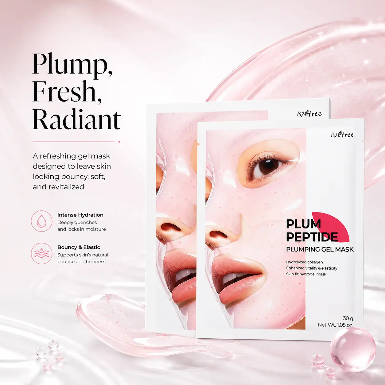 Isntree Plum Peptide Plumping Gel Mask x4 30g