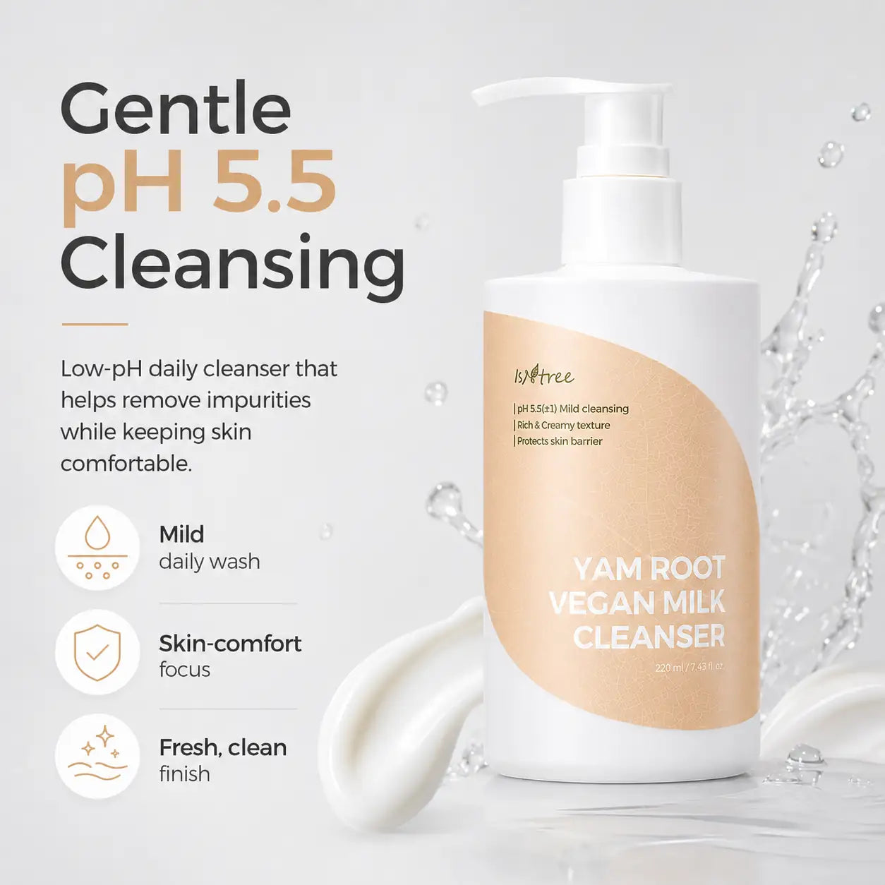 Isntree Yam Root Vegan Milk Cleanser 220ml