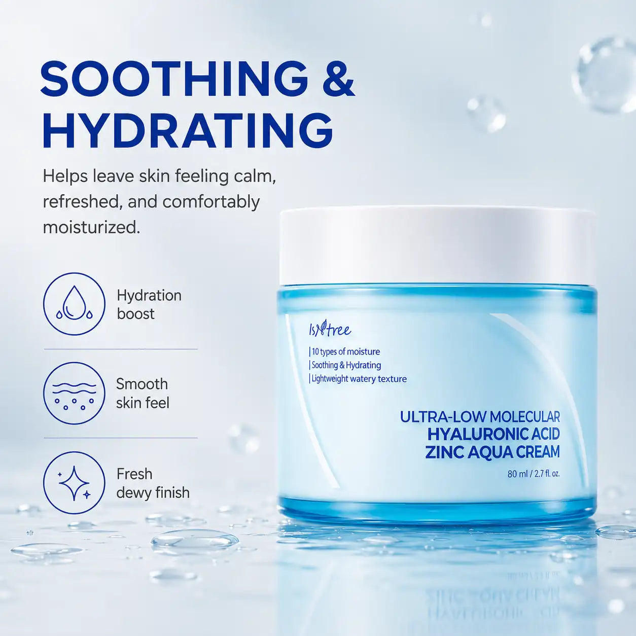 Isntree Ultra Low Molecular Hyaluronic Acid Zinc Cooling Pad 60ea