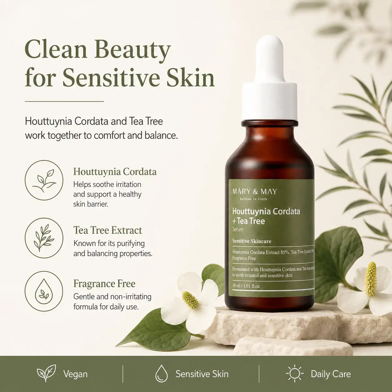 Mary&May Houttuynia Cordata +Tea Tree Serum 30ml