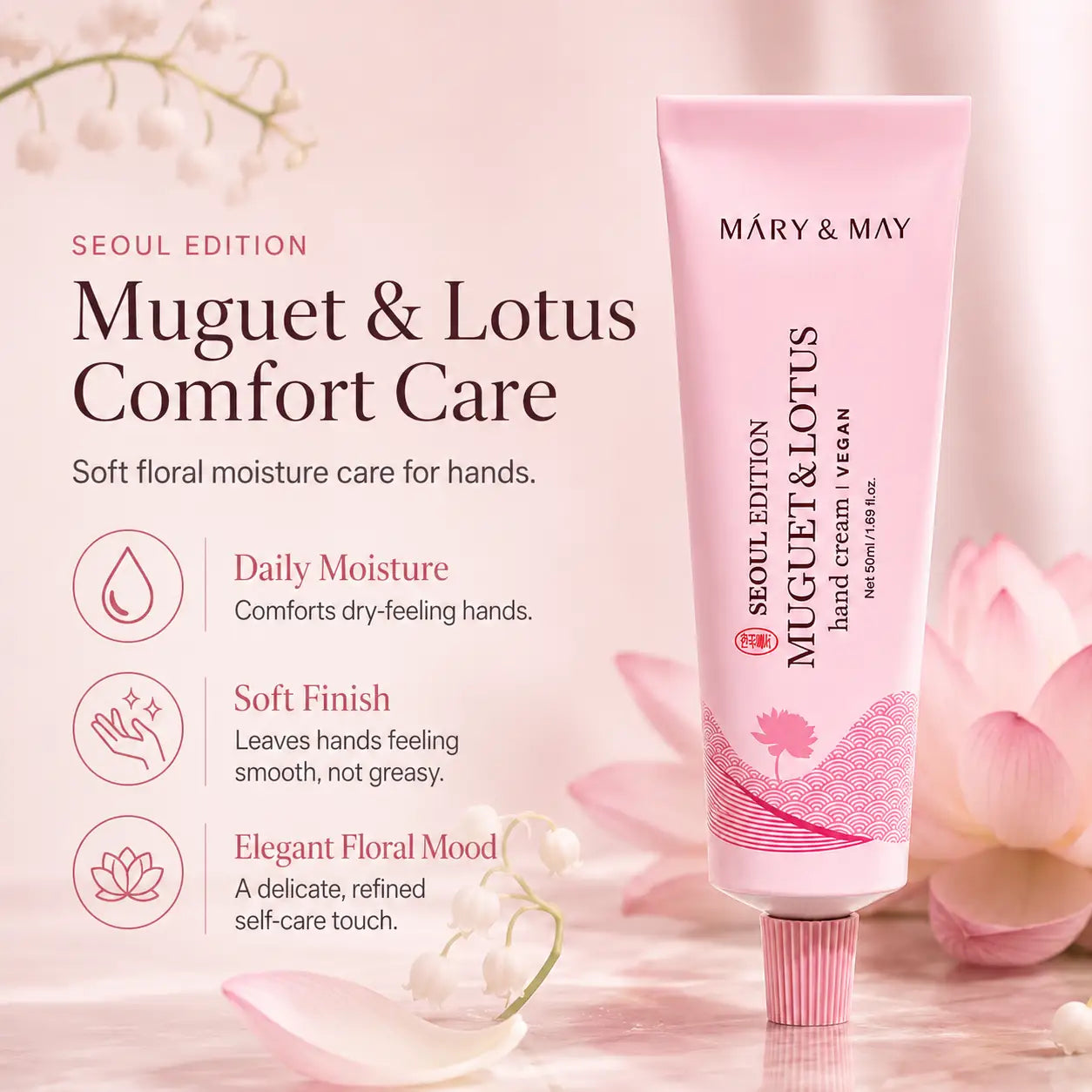 Mary&May Seoul Edition Muguet & Lotus Hand Cream 50ml
