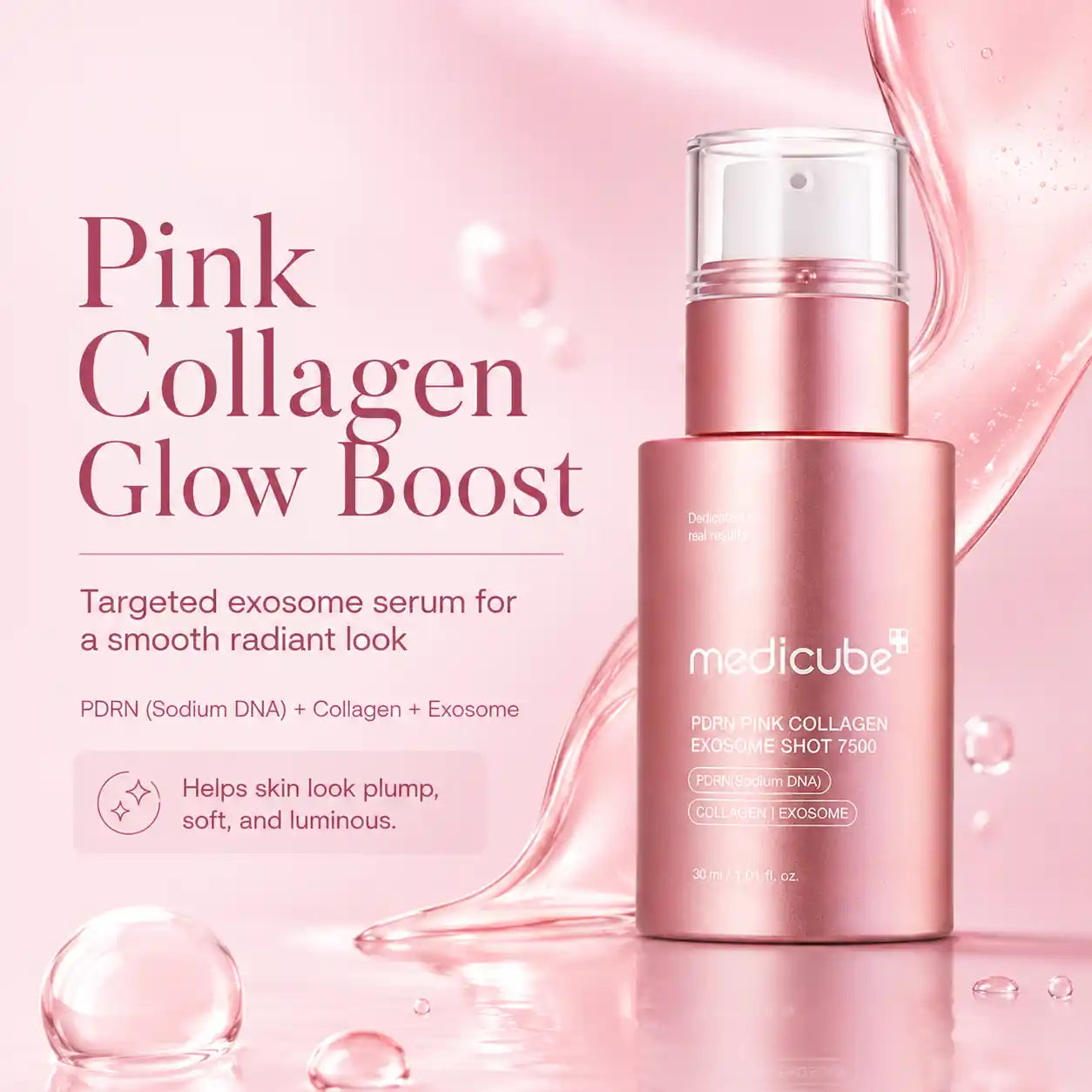 Medicube PDRN Pink Collagen Exosome Shot Ampoule 7500 30ml