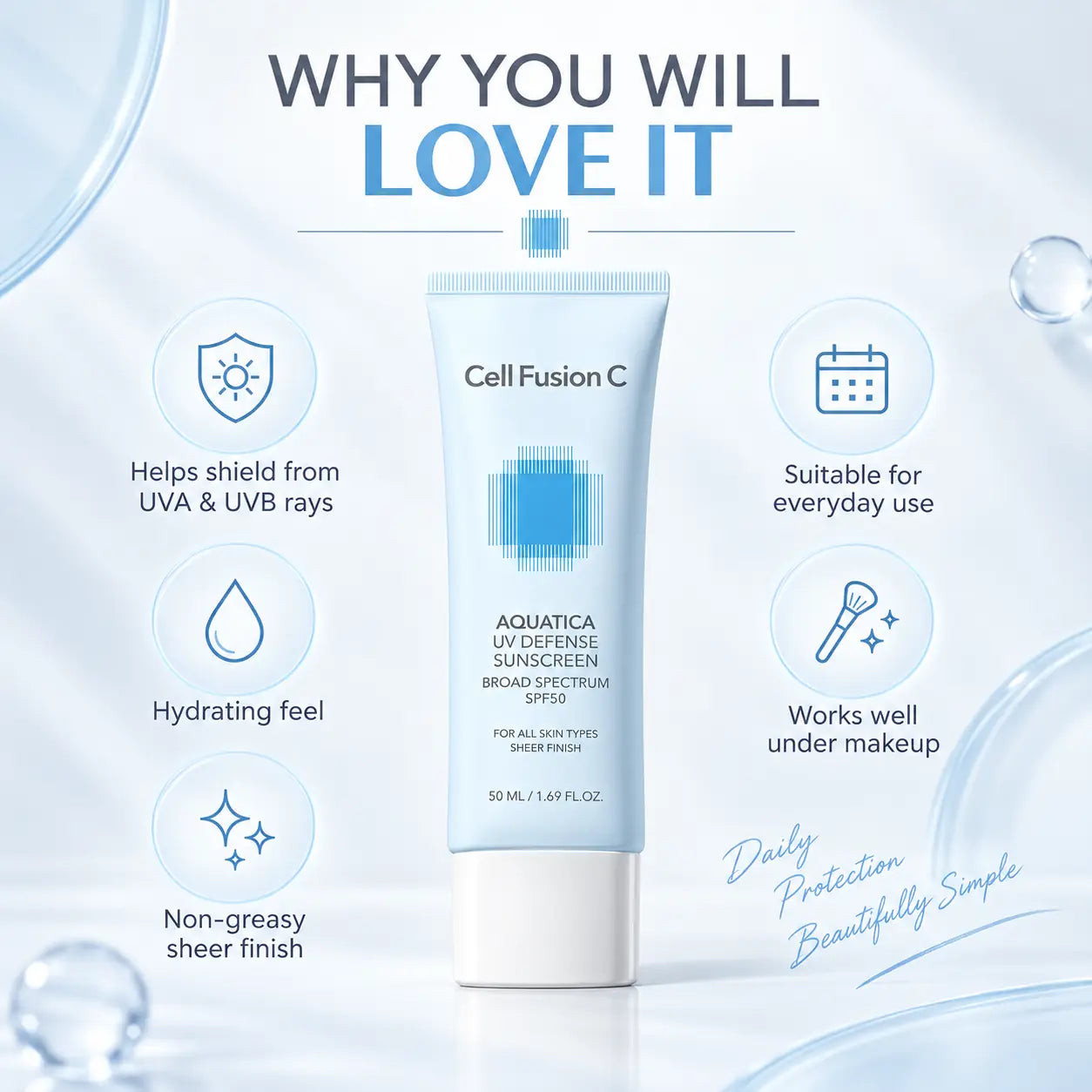 Cell Fusion C Aquatica UV Defense Sunscreen Twin Pack 50ml + 50ml
