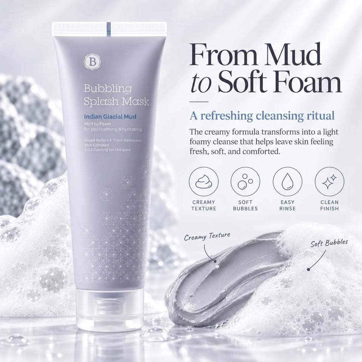BLITHE Bubbling Splash Mask Indian Glacial Mud 120ml