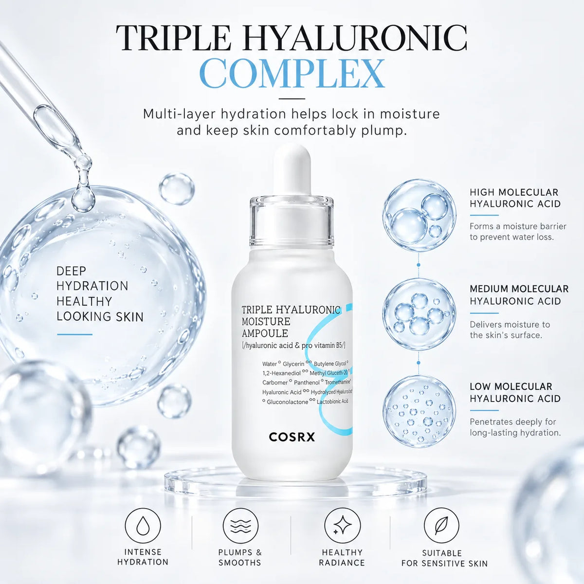 COSRX Hydrium Triple Hyaluronic Moisture Ampoule 40ml