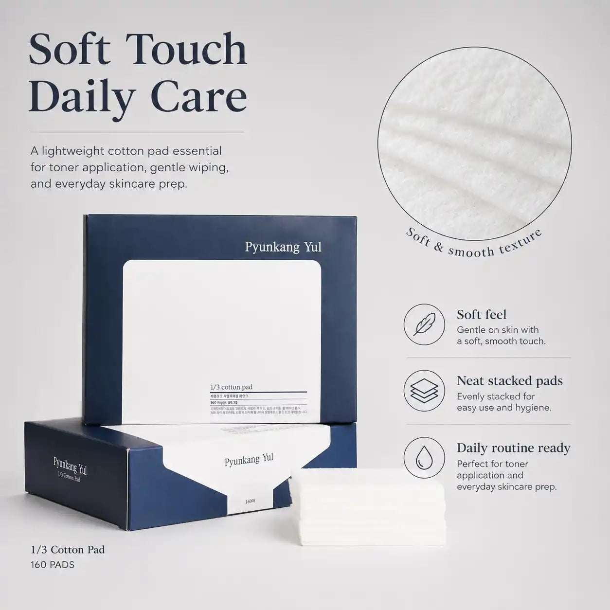 Pyunkang Yul 1/3 Cotton Pad 160ea