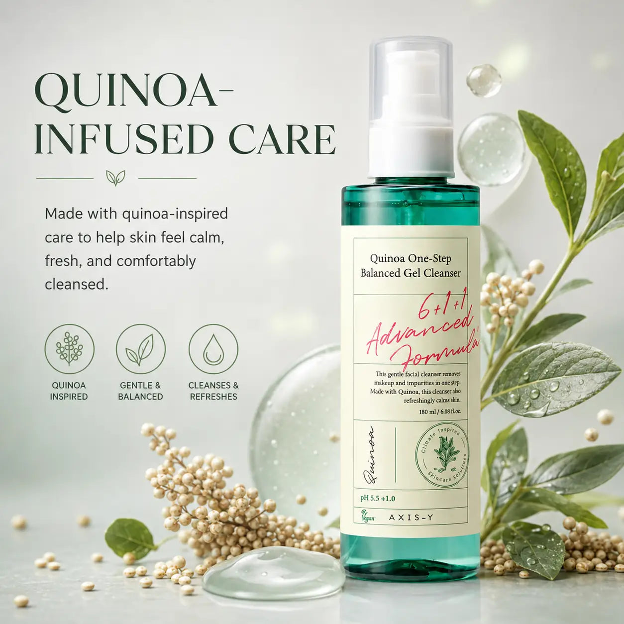 AXIS-Y Quinoa One Step Balanced Gel Cleanser 180ml