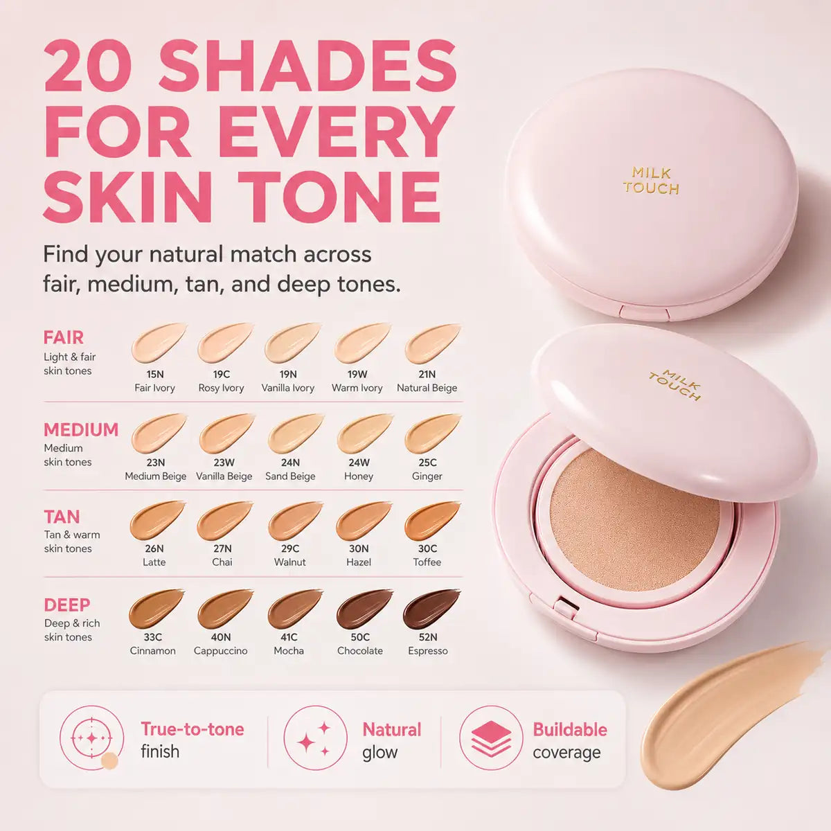 Milk Touch All Day Skin Fit Milky Glow Cushion 15G