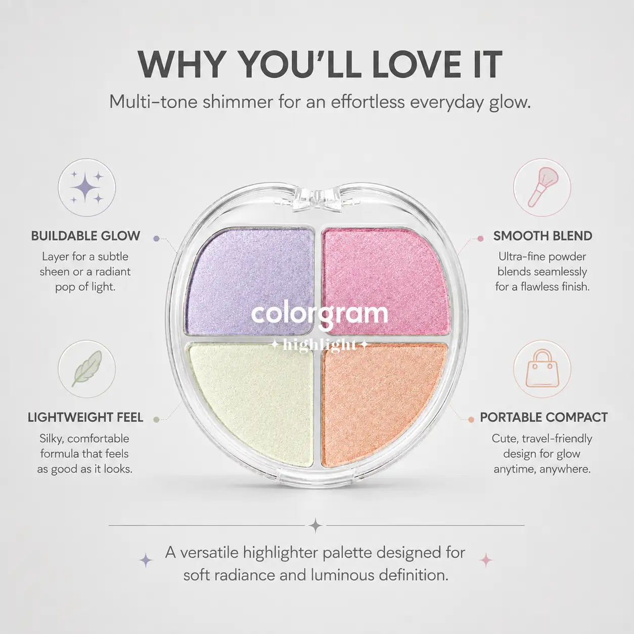 Colorgram Tintory Highlighter Palette 01 Jelly Beam