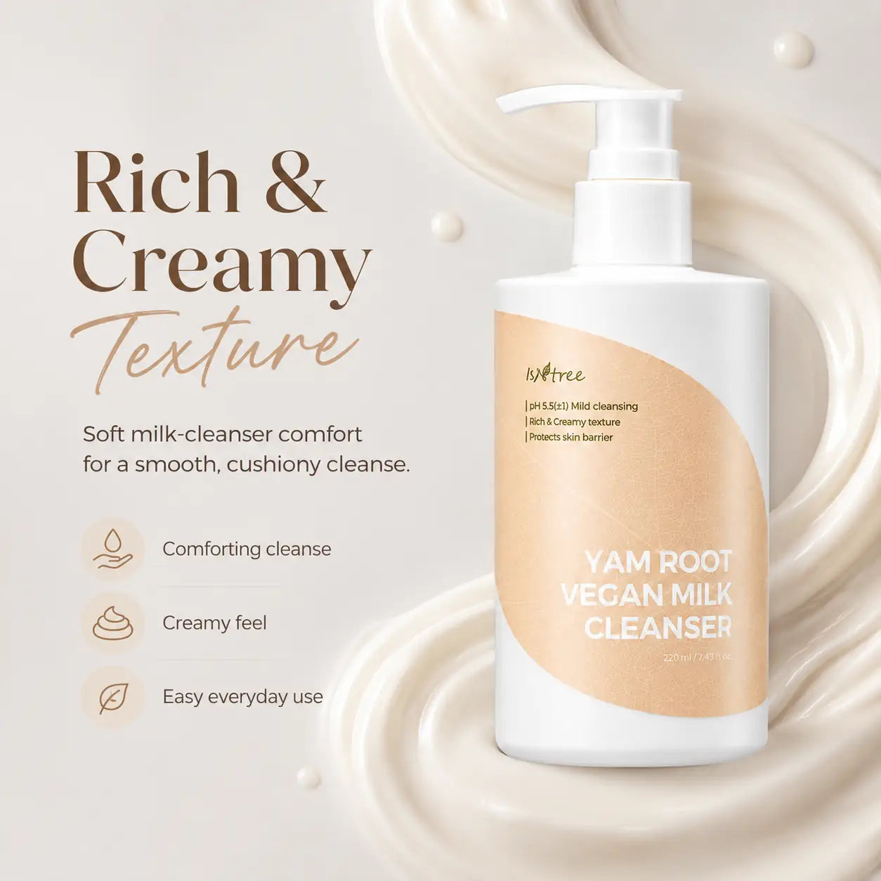 Isntree Yam Root Vegan Milk Cleanser 220ml