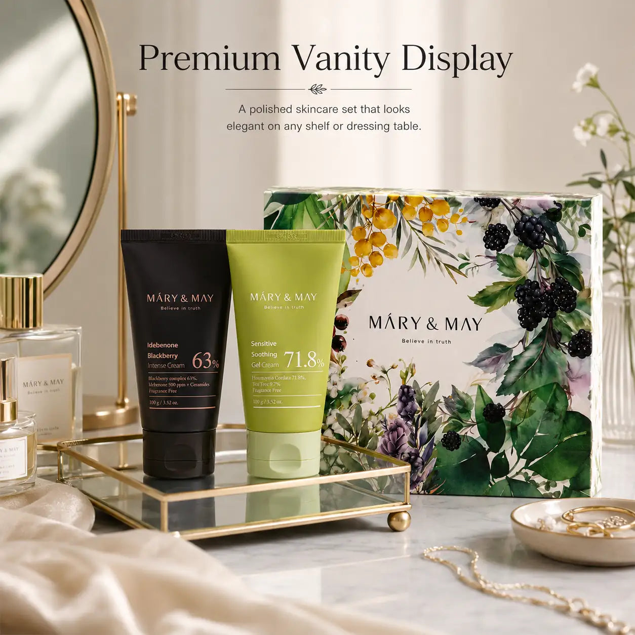Mary&May Soothing Gel Cream+Idebenone Blackberry Cream Duo Set x2 100g 100g x2