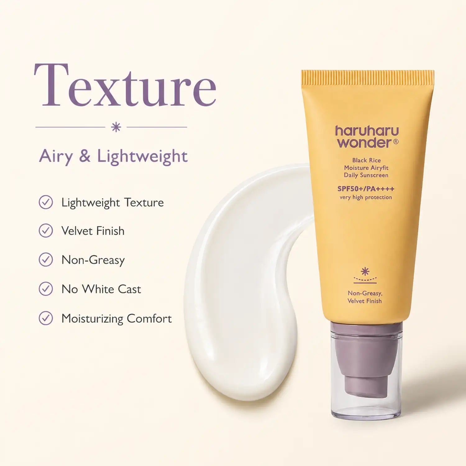Haruharu Wonder Black Rice Moisture Airyfit Daily Sunscreen SPF50+ PA++++ 50ml