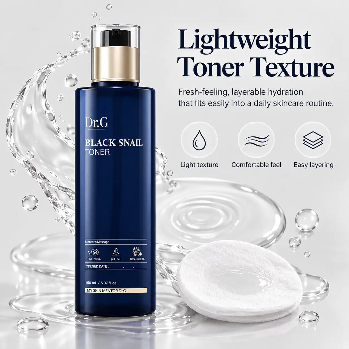 Dr.G Black Snail Toner Nail Polish Nail Color 150ml