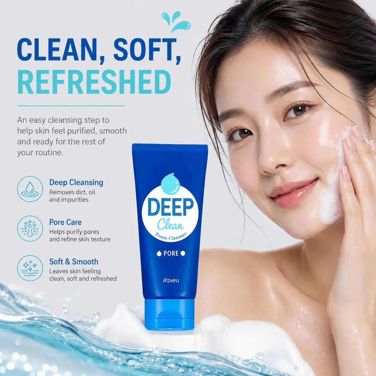 A'pieu Deep Clean Foam Cleanser [Pore] 130ml