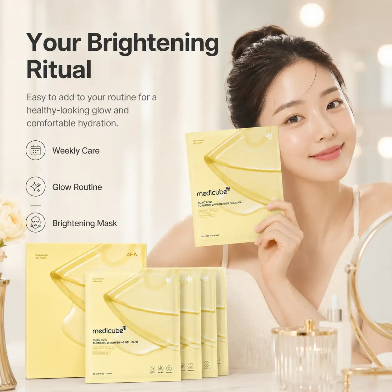 Medicube Kojic Acid Turmeric Brightening Gel Mask 4ea