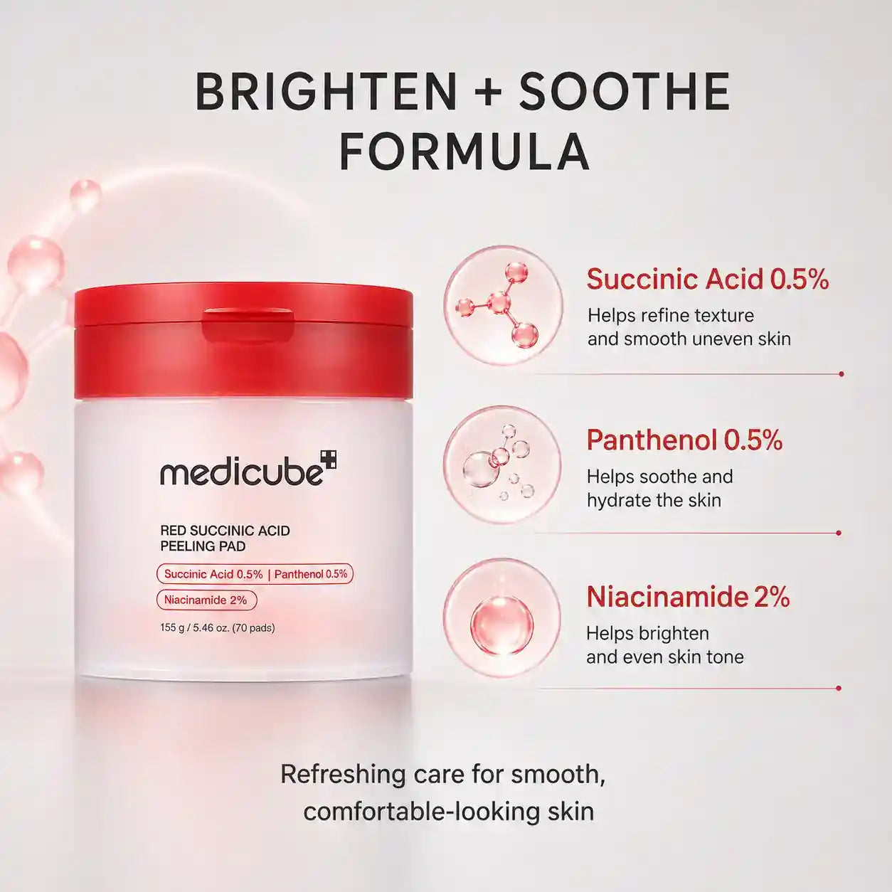Medicube Red Succinic Acid Peeling Pads 70pcs