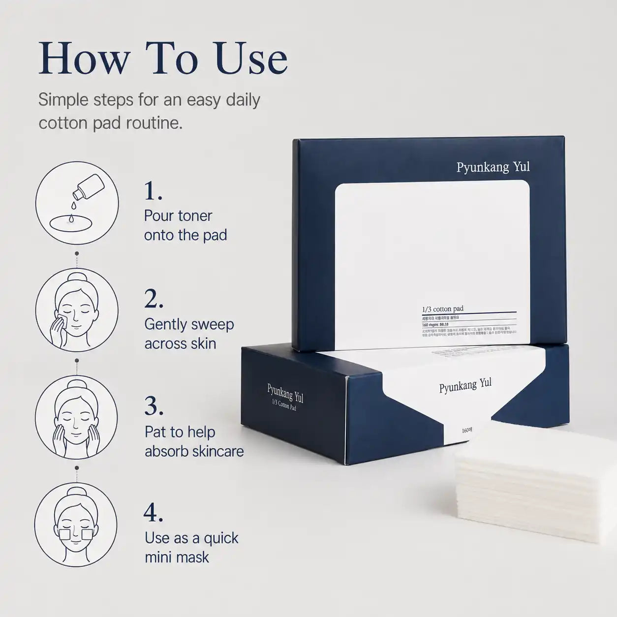 Pyunkang Yul 1/3 Cotton Pad 160ea