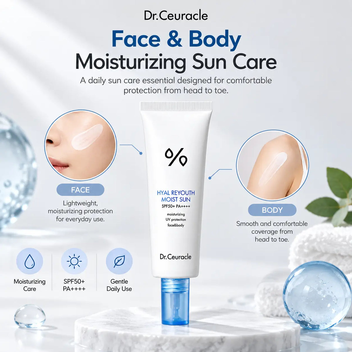 Dr. Ceuracle Hyal Reyouth Moist Sun SPF50+ PA++++ 50ml
