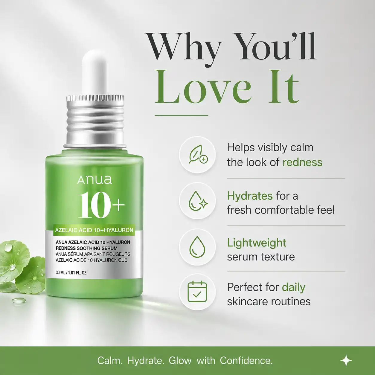 ANUA Azelaic Acid 10 Hyaluron Soothing Serum 30ml