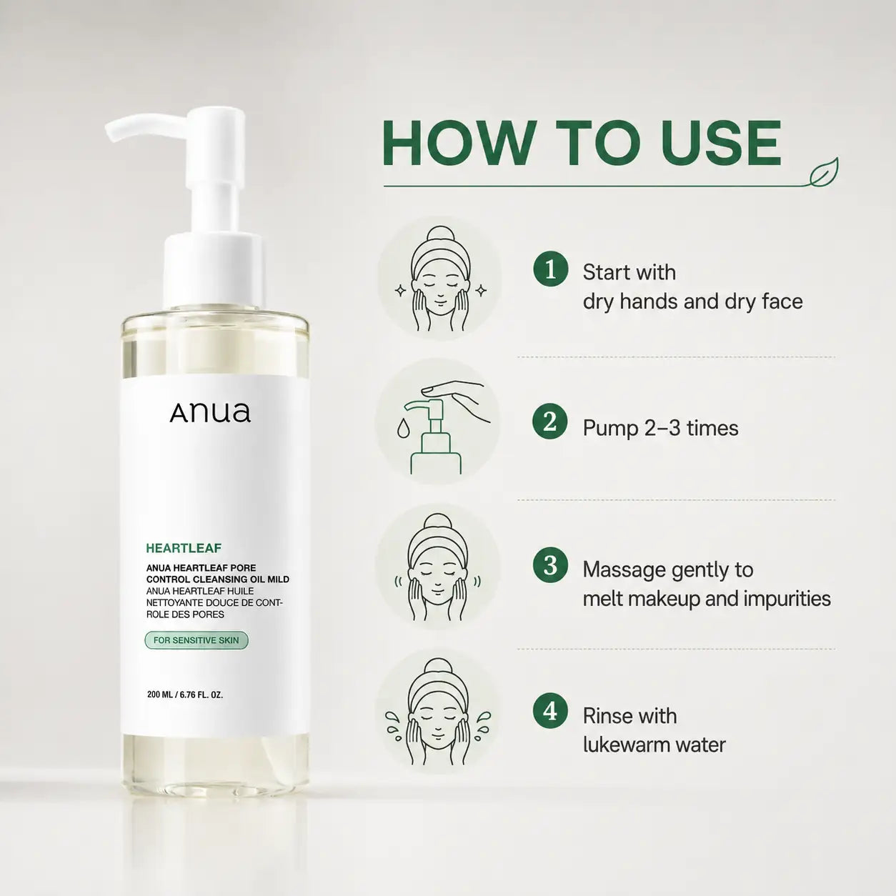 ANUA Heartleaf Pore Control Cleansing Oil Mild 200ml