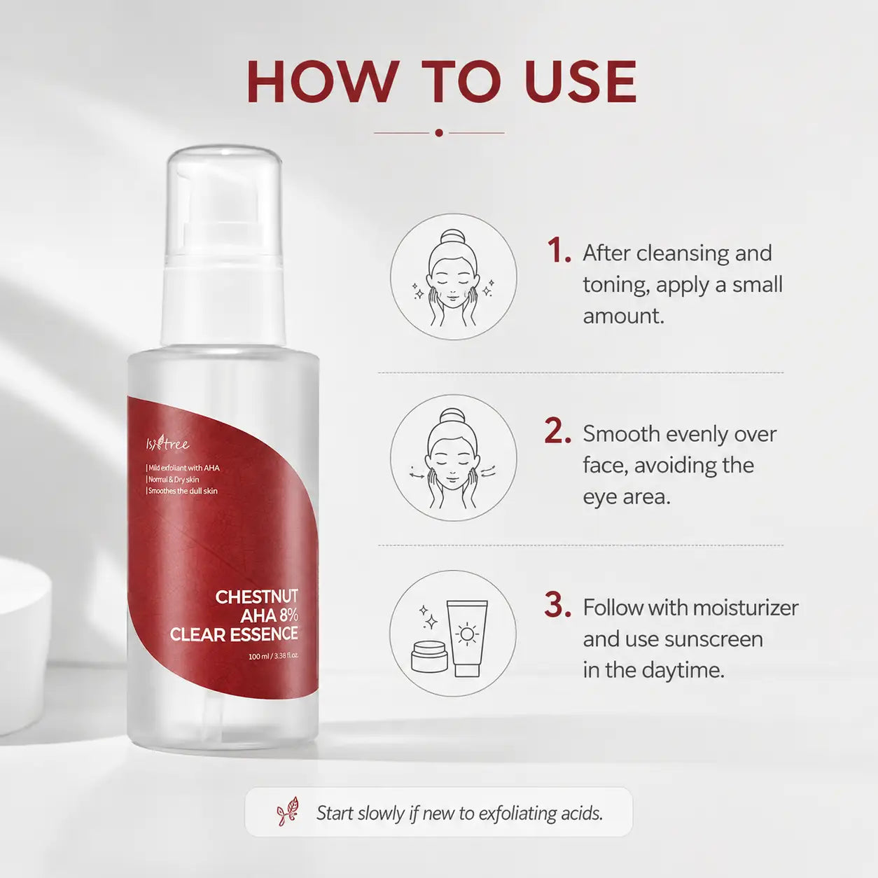 Isntree Chestnut AHA 8% Clear Essence 100ml
