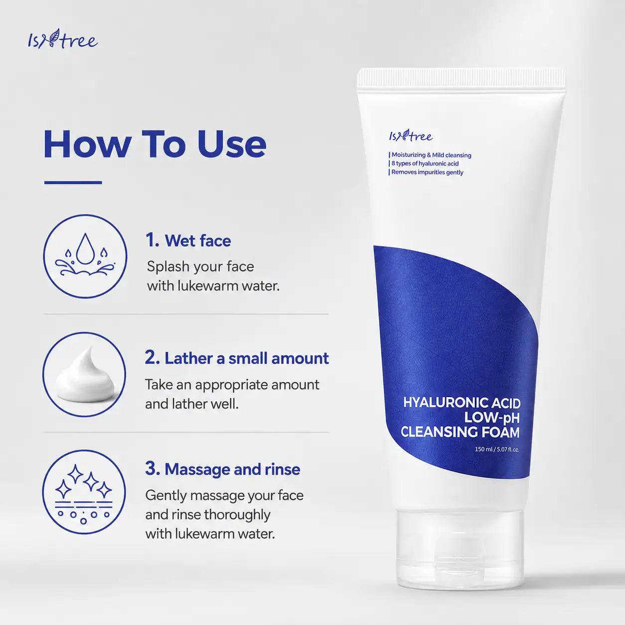 Isntree Hyaluronic Acid Low pH Cleansing Foam 150ml