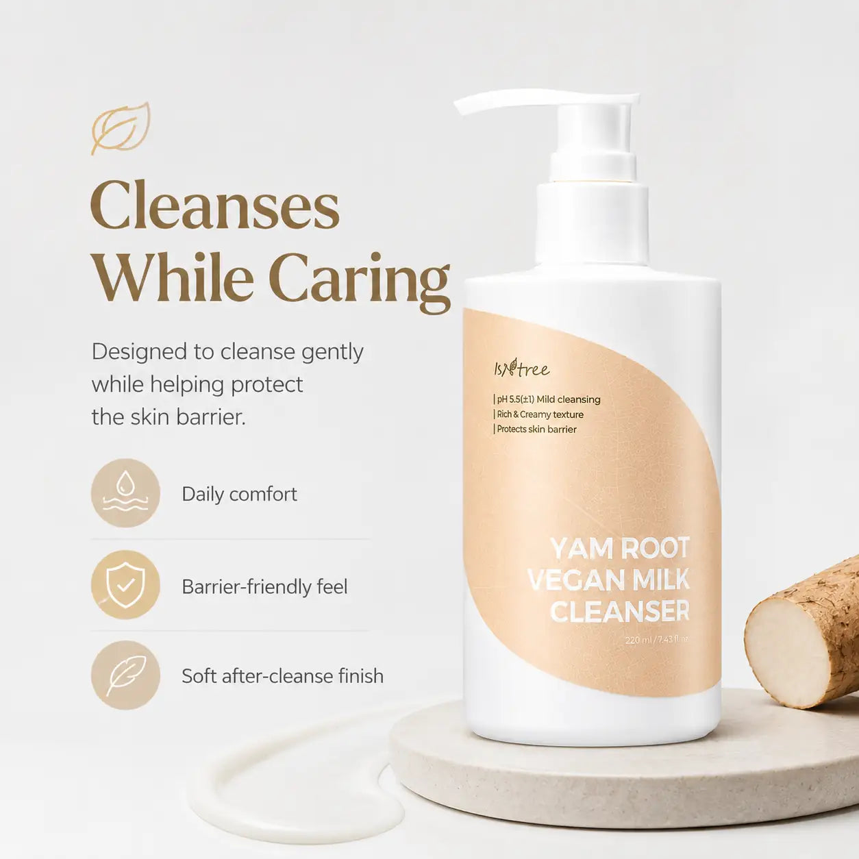 Isntree Yam Root Vegan Milk Cleanser 220ml
