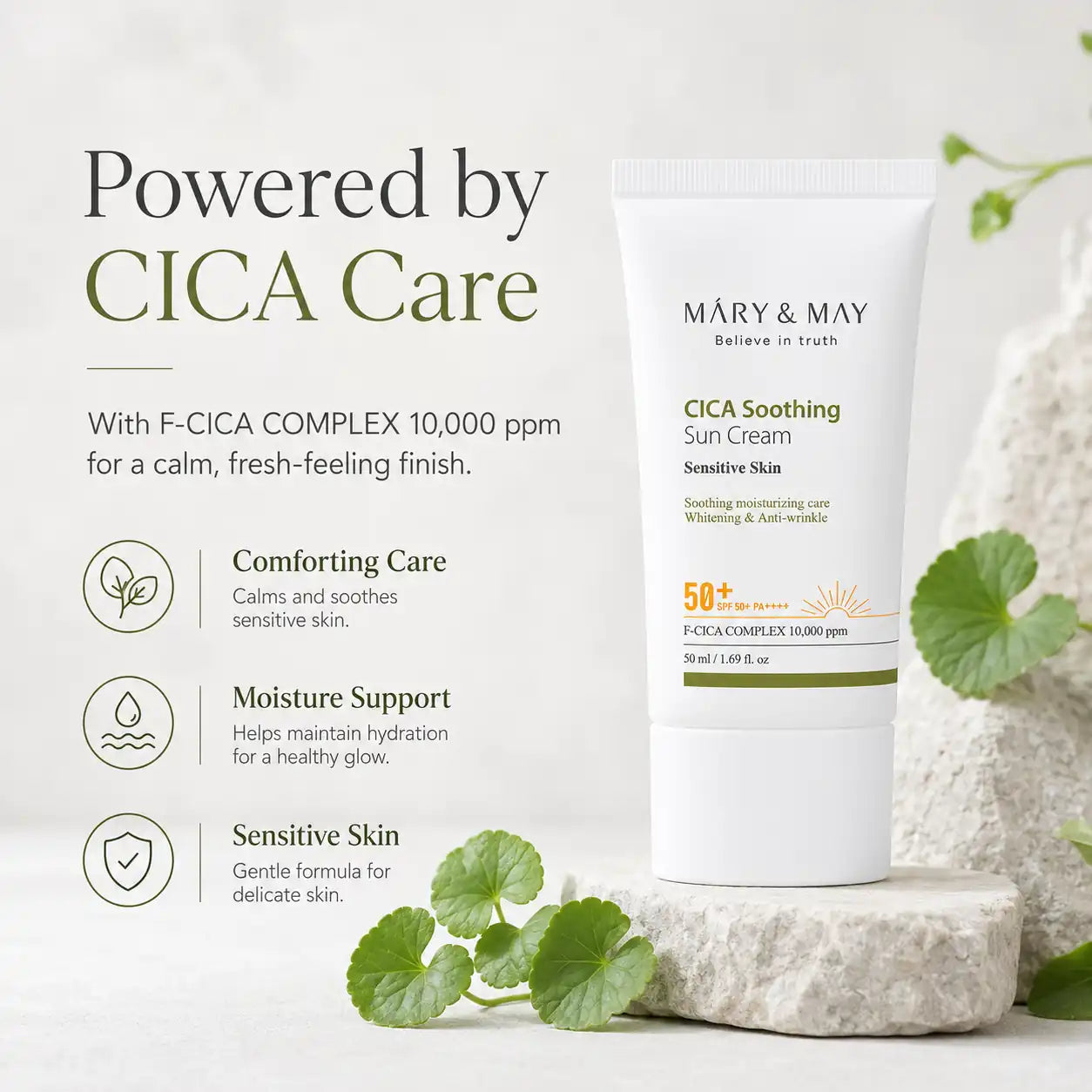 Mary&May CICA Soothing Sun Cream SPF50+ PA++++ 50ml