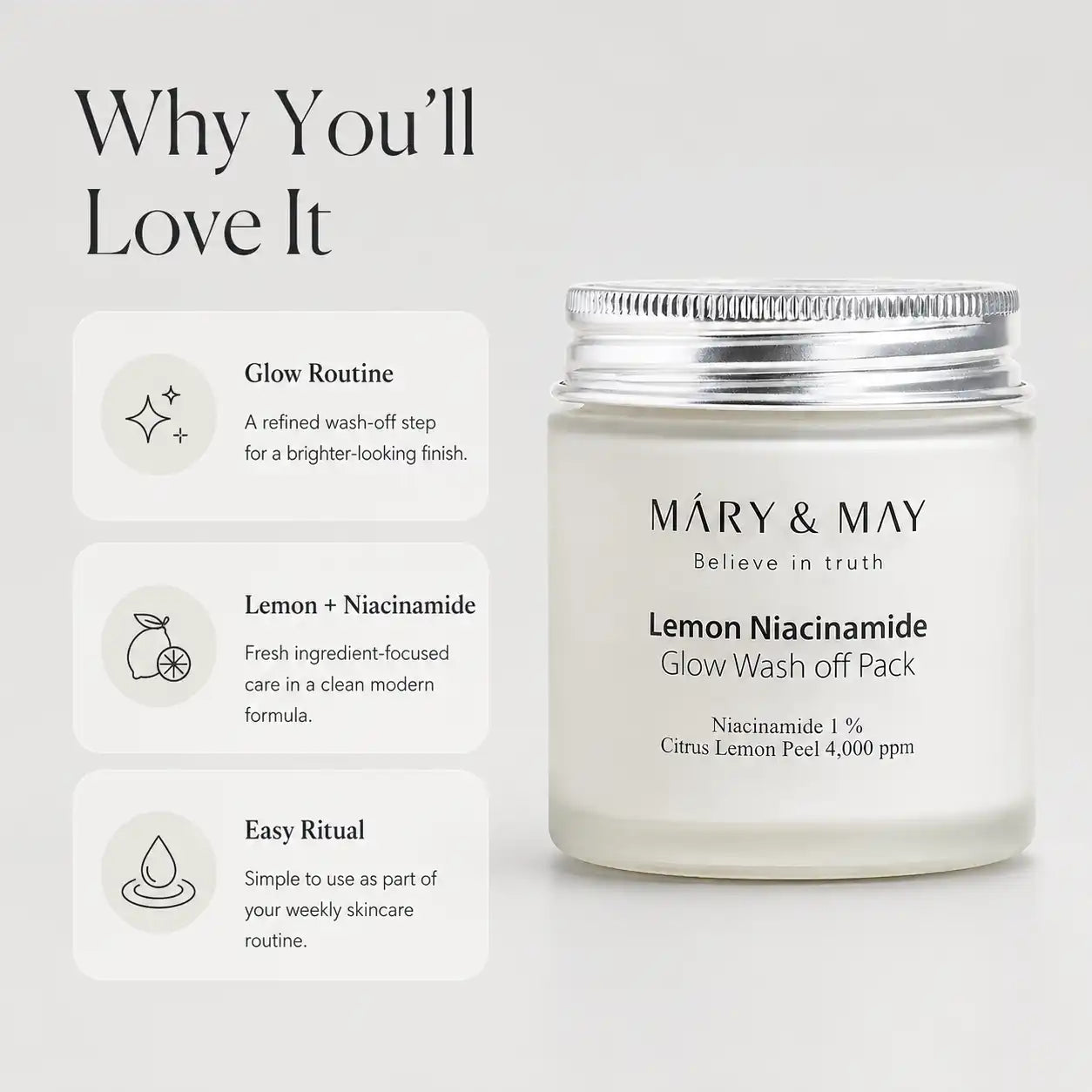 Mary&May Lemon Niacinamide Glow Wash Off Pack 125g