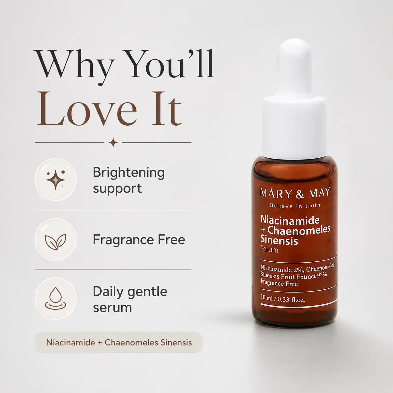 Mary&May Niacinamide+Chaenomeles Sinensis Serum Miniature 10ml