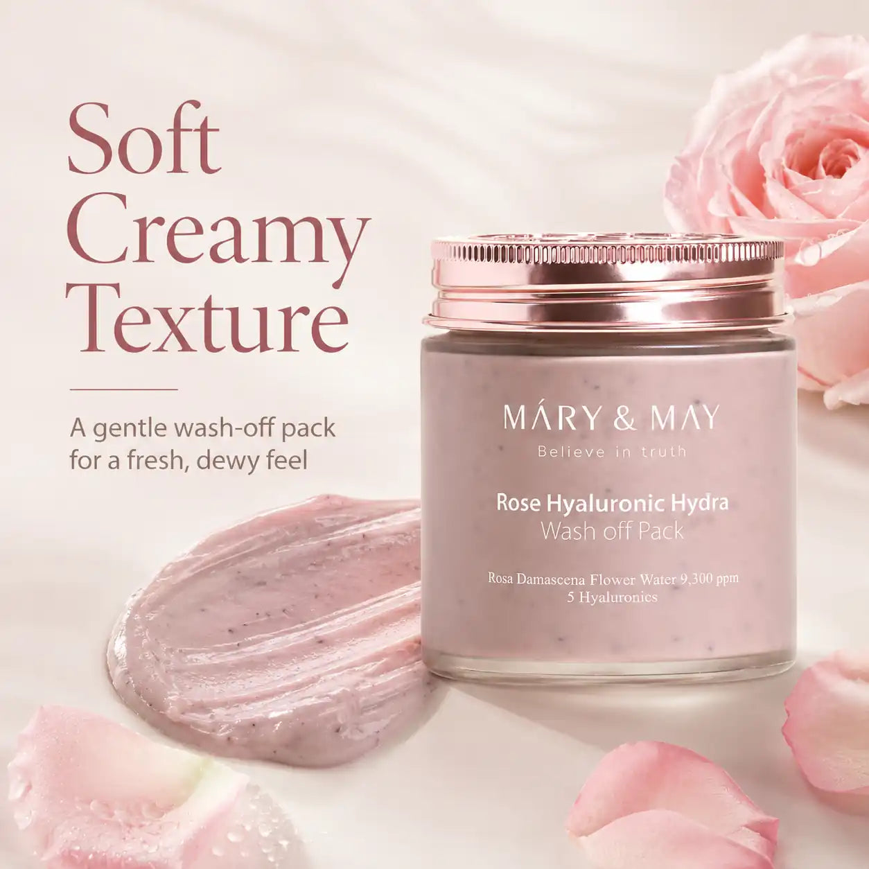 Mary&May Rose Hyaluronic Hydra Wash Off Pack 125g
