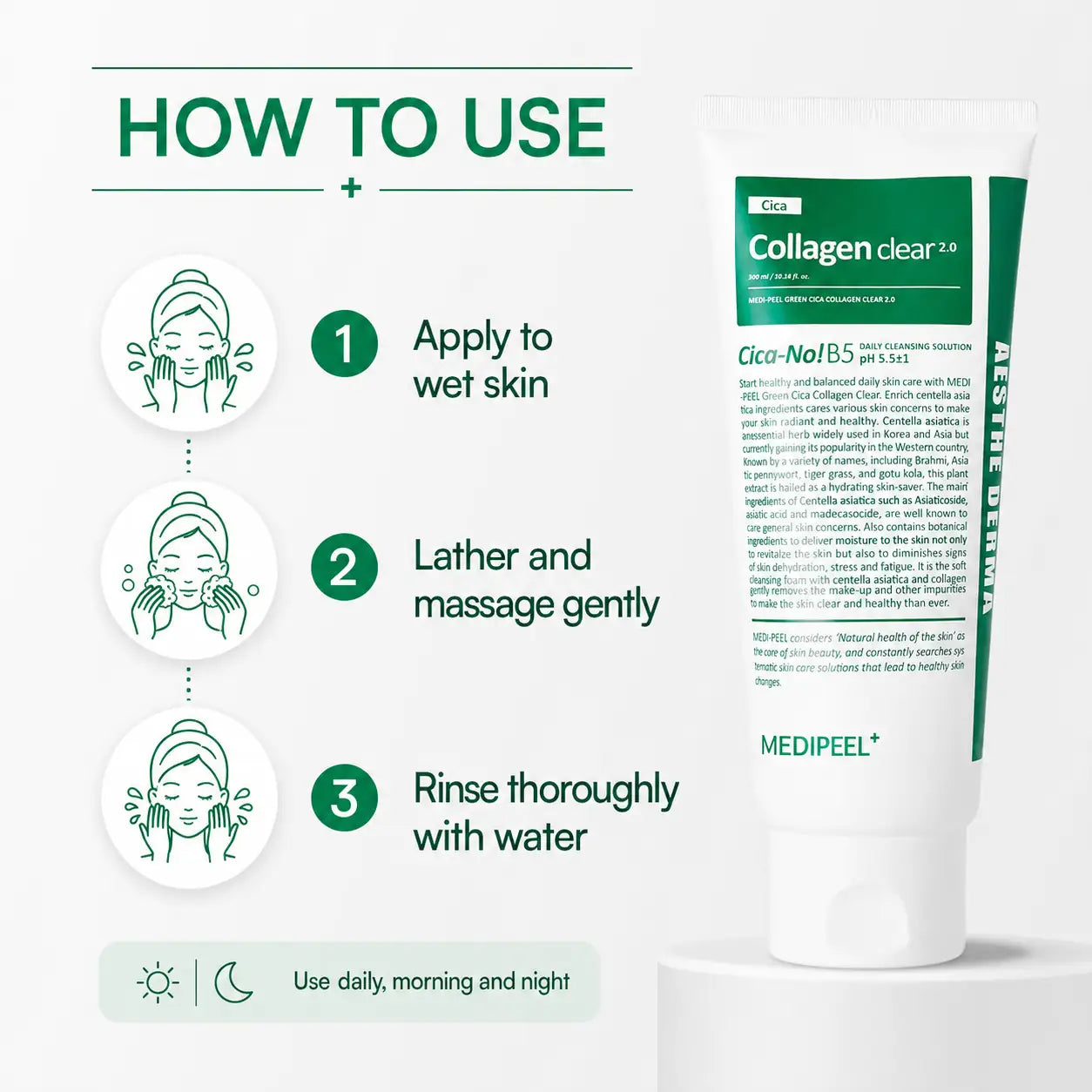 MEDI-PEEL Green Cica Collagen Clear 300ml Cleanser