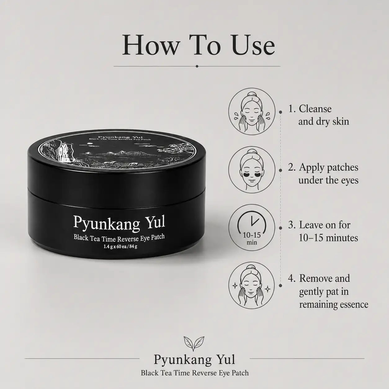 Pyunkang Yul Black Tea Time Reverse Eye Patch 84g 60ea