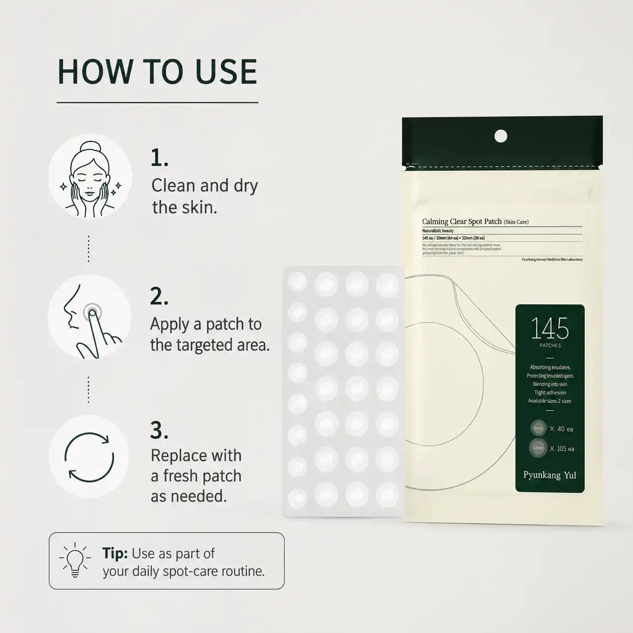Pyunkang Yul Calming Clear Spot Patch Slim Care 145ea