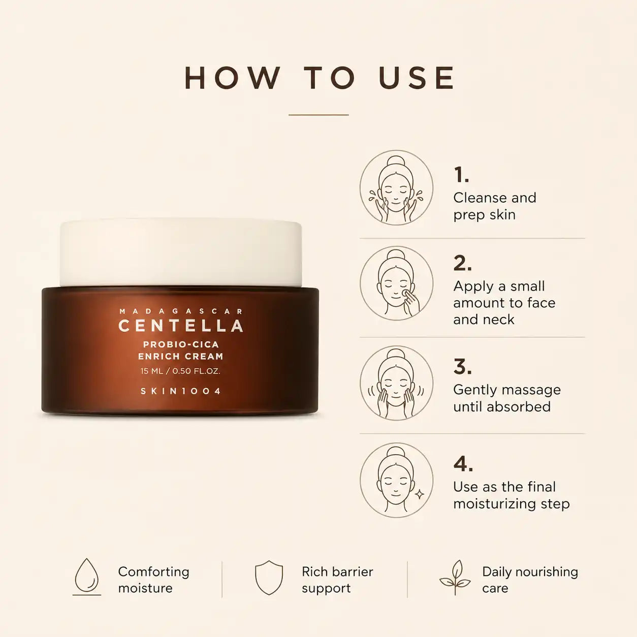 SKIN1004 Madagascar Centella Probio-Cica Enrich Cream 15ml