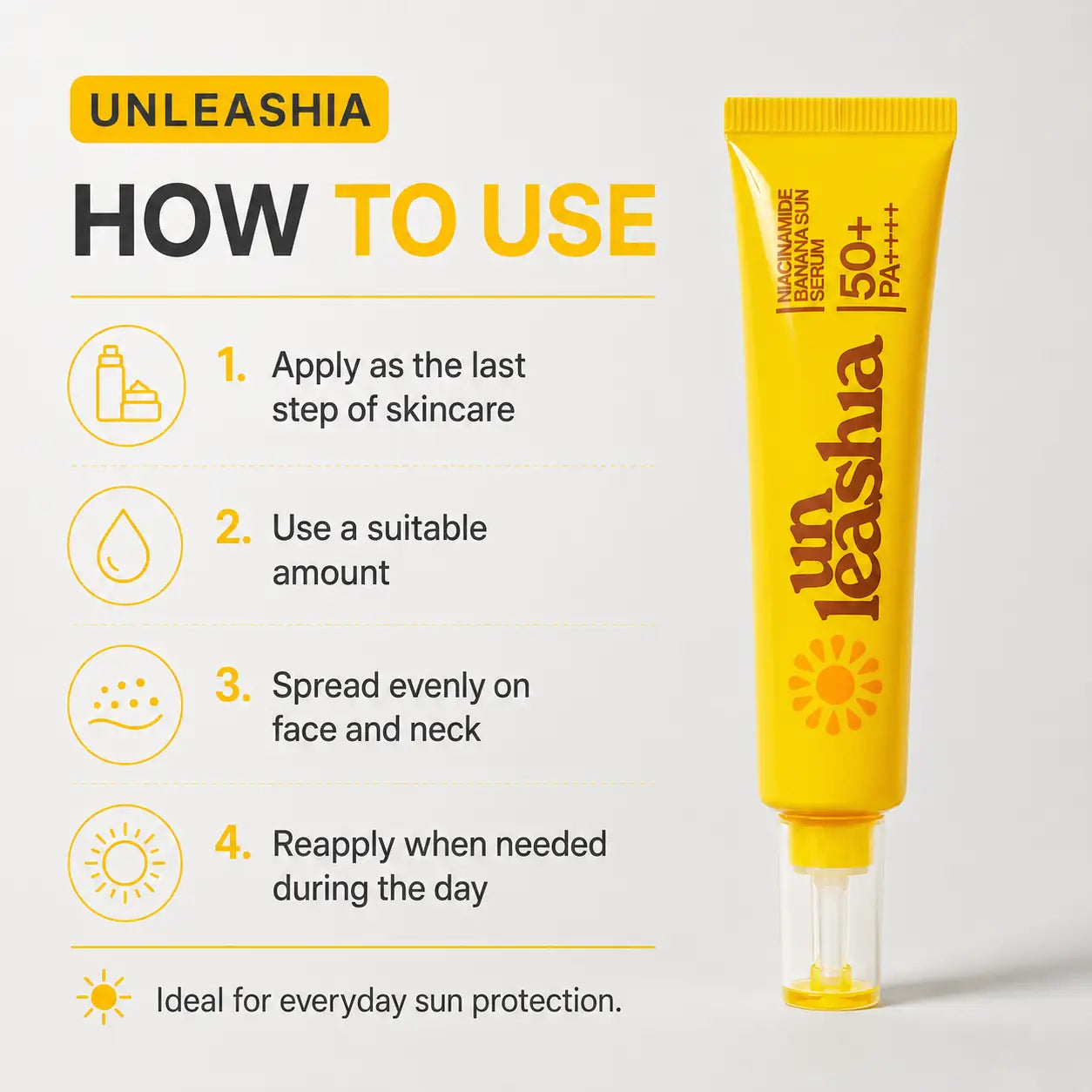 Unleashia Niacinamide Banana Sun Serum 40ml