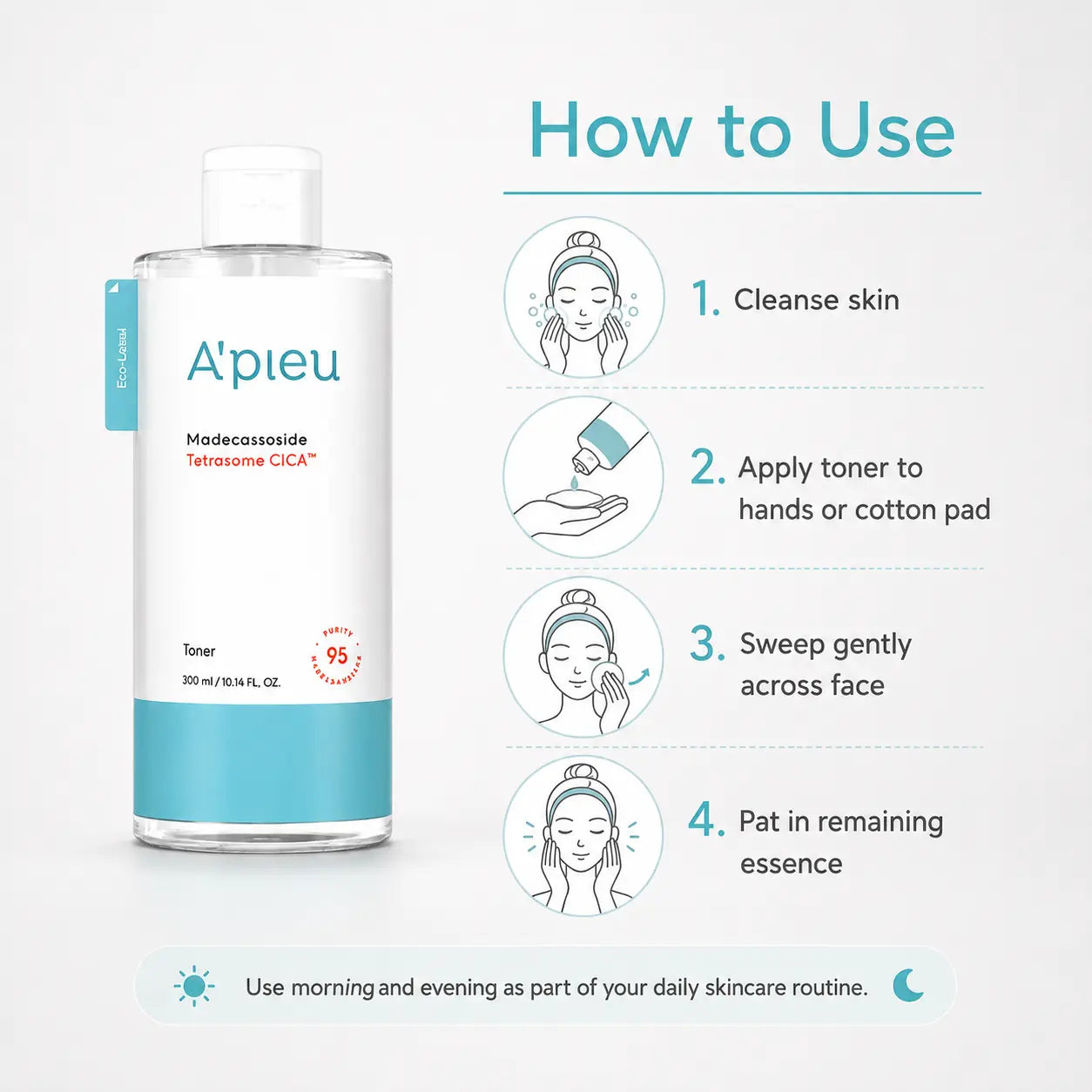 A'pieu Madecassoside Tetrasome Cica Toner 300ml