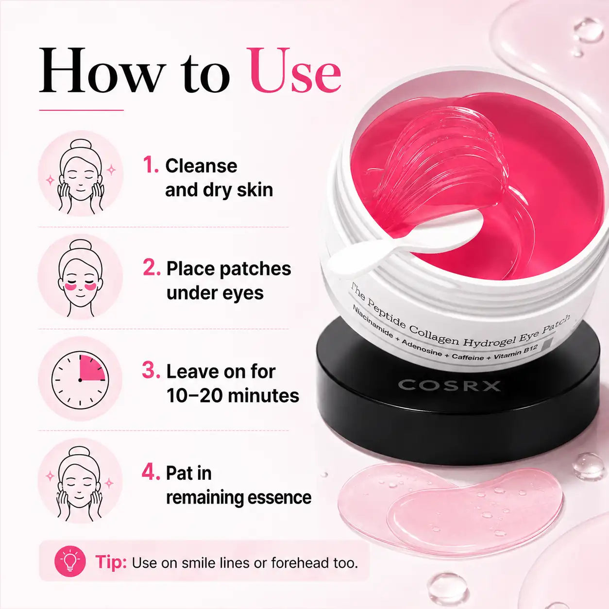 COSRX The Peptide Collagen Hydrogel Eye Patch 60 Patches
