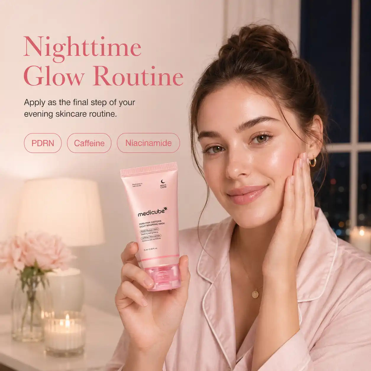 Medicube PDRN Pink Caffeine Overnight Wrapping Mask 75ml
