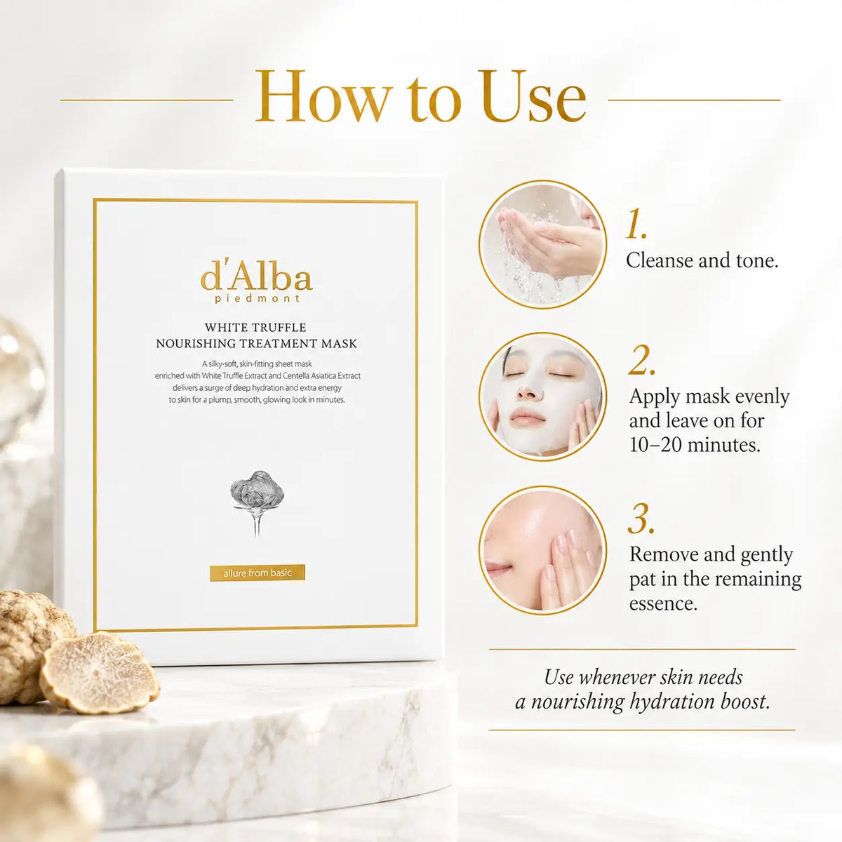 d'Alba White Truffle Nourishing care Mask x 5pcs 25ml X 5ea 25ml 5ea 5pcs