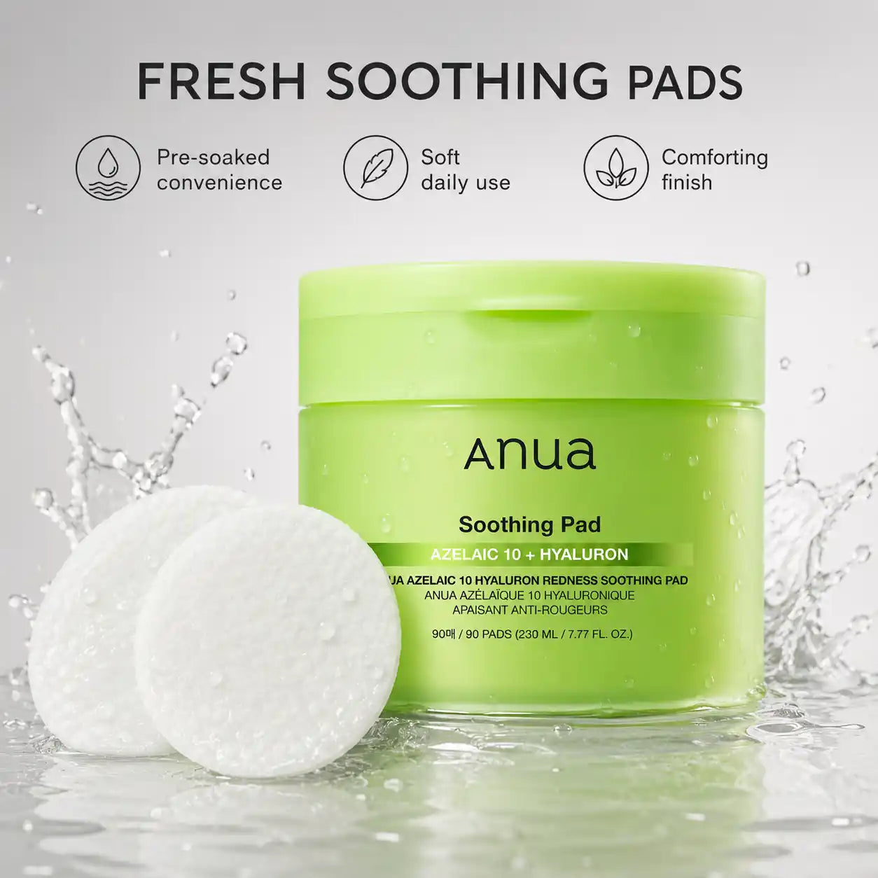ANUA Azelaic 10 Hyaluron Redness Soothing Pad 90ea 230ml