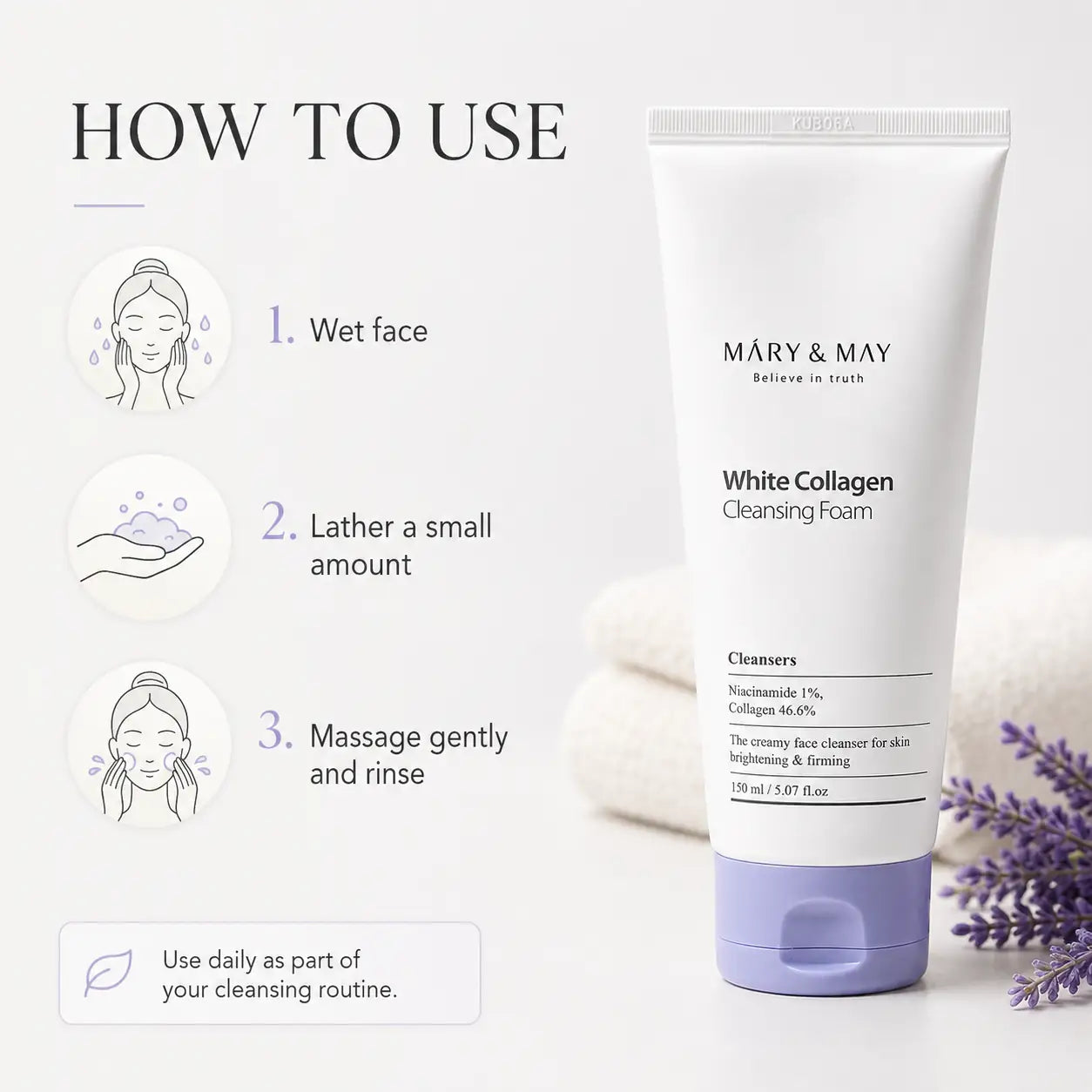 Mary&May White Collagen Cleansing Foam 150ml